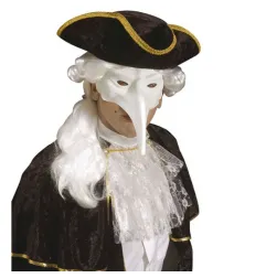 Venetian mask with long nose white, plan