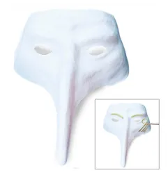 Venetian mask with long nose white, plan