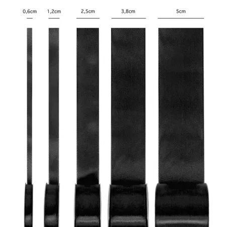 Satin ribbon black 25mm, 23m