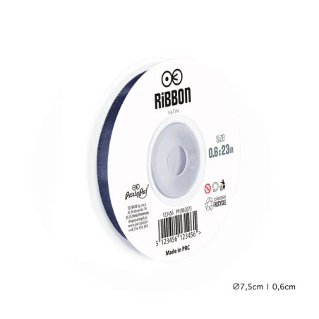 Satin ribbon navy blue 6mm, 23m
