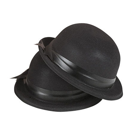 Hat Pot black with ribbon