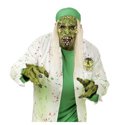 Toxic zombie mask with hair, for kids