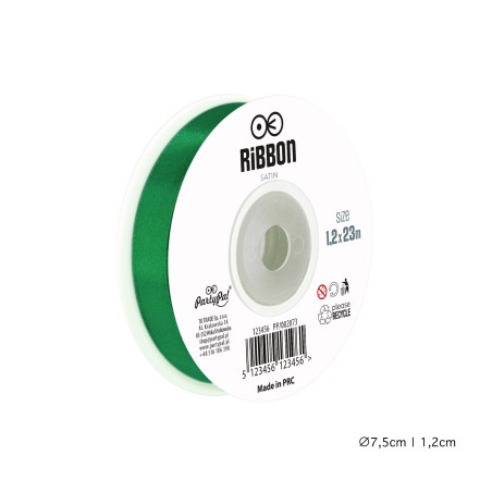 Satīna lente tumši zaļa 12mm, 23m