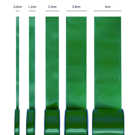 Satin ribbon dark green 25mm, 23m