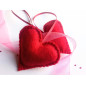 Heart in red ribbon
