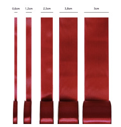Satin ribbon burgundy red 25mm, 23m