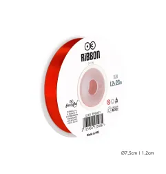 Satin ribbon red 12mm, 23m