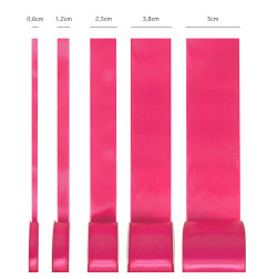 Satin ribbon dark pink 12mm, 23m