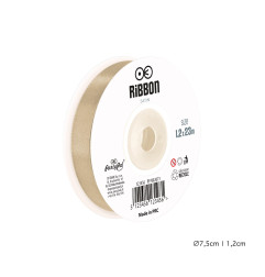 Satin ribbon light brown 12mm, 23m