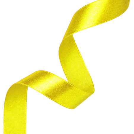 Satin ribbon yellow 25mm, 23m