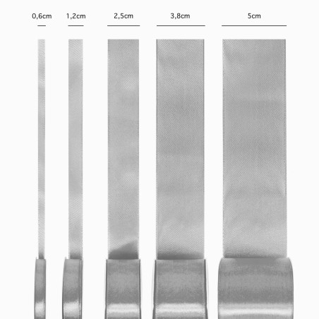 Satin ribbon gray 50mm, 23m