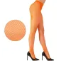 Neon orange fluorescent fishnet tights, standard size, women's party and costume accessory