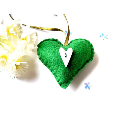 Heart with wooden decoration