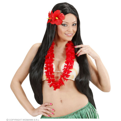 Hawaiian flower lei red