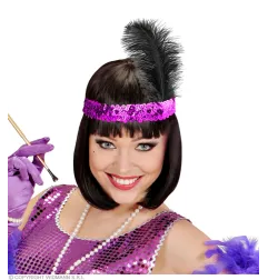 Purple feathered headband