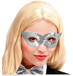 Eye mask silver with sequins