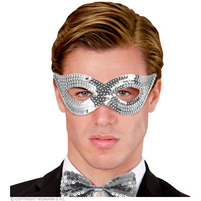 Eye mask silver with sequins