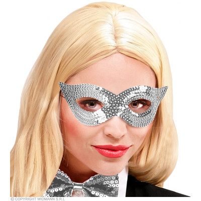 Eye mask silver with sequins