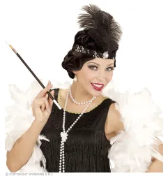 Headband with feathers black