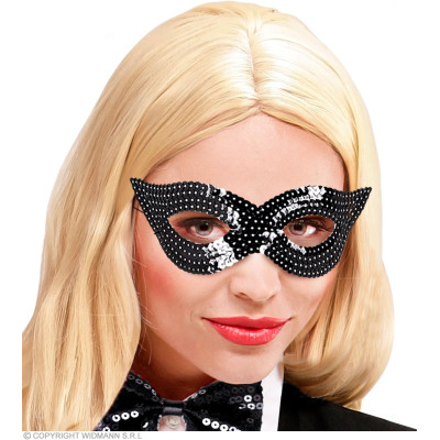 Eye mask black with sequins