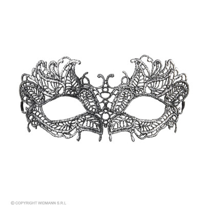 Venetian lace eye mask antique silver