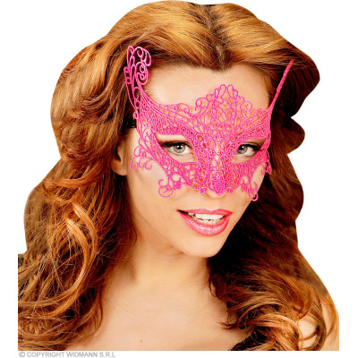 Venetian lace eye mask pink