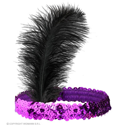 Purple feathered headband