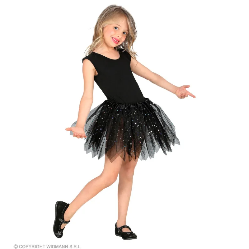Tutu tulle skirt black, 30 cm