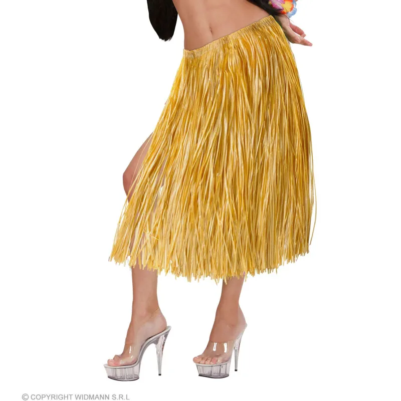 Hawaiian skirt in straw color, 75 cm