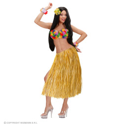 Hawaiian skirt in straw color, 75 cm