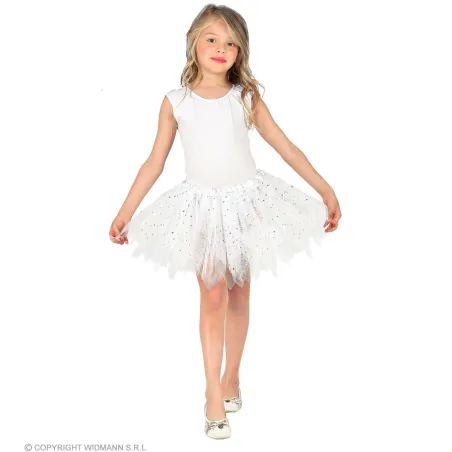 Tutu tulle skirt white, 30 cm